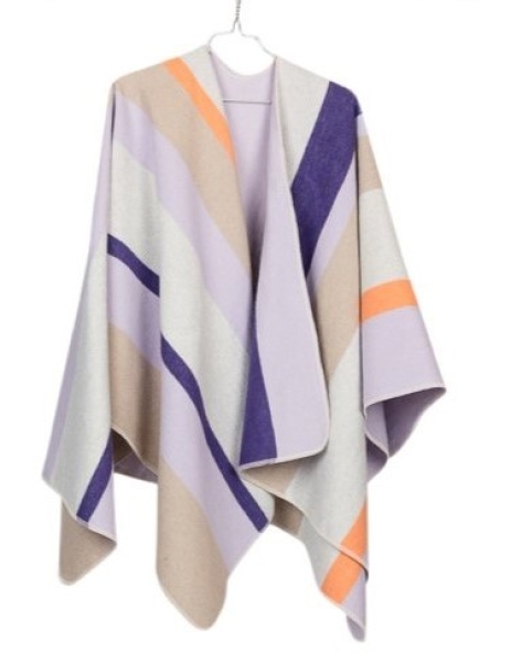 David Fussenegger Poncho Silvretta 'Streifen' 70 x 140 cm Lila